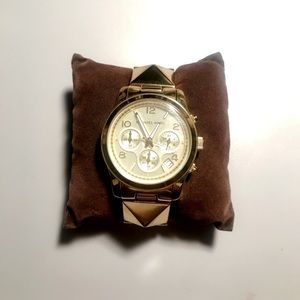 Michael Kors Runway Quartz Pyramid Gold Watch